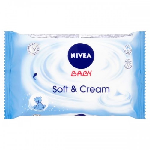 Obrúsky vlhčené Soft&Cream 63ks Nivea Baby