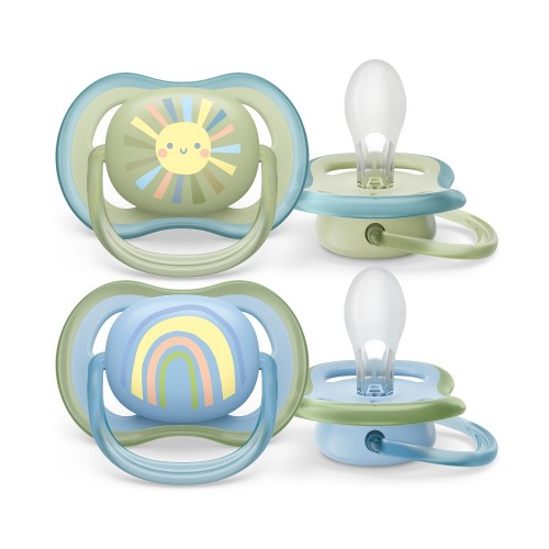 Philips AVENT Cumlík Ultra air obrázok 0-6m chlapec (dúha) 2ks Philips AVENT Cumlík Ultra air obrázok 0-6m chlapec (dúha) 2ks