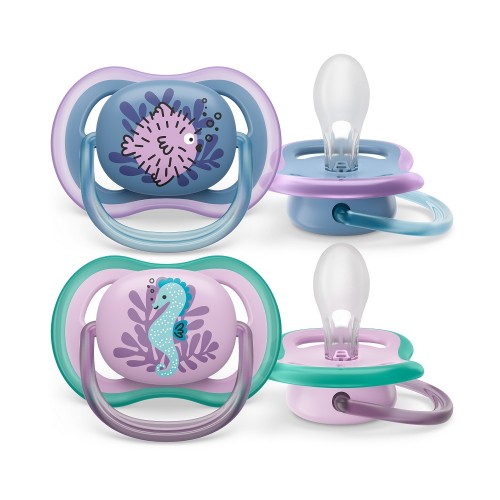 Philips AVENT Cumlík Ultra air obrázok 6-18m dievča (more) 2ks Philips AVENT Cumlík Ultra air obrázok 6-18m dievča (more) 2ks