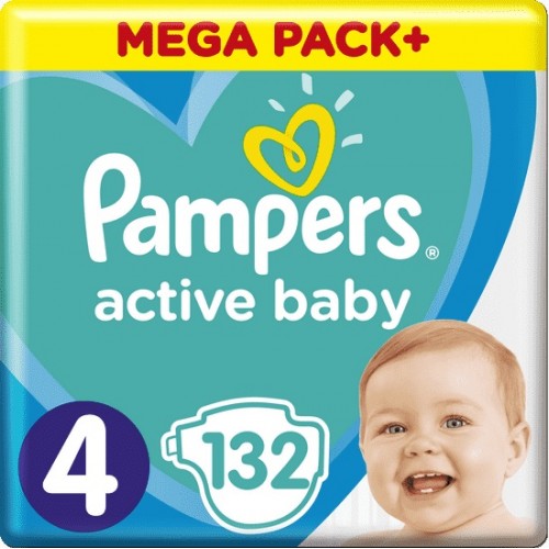 Plienky Active Baby 4 MAXI 9-14kg 132ks Pampers
