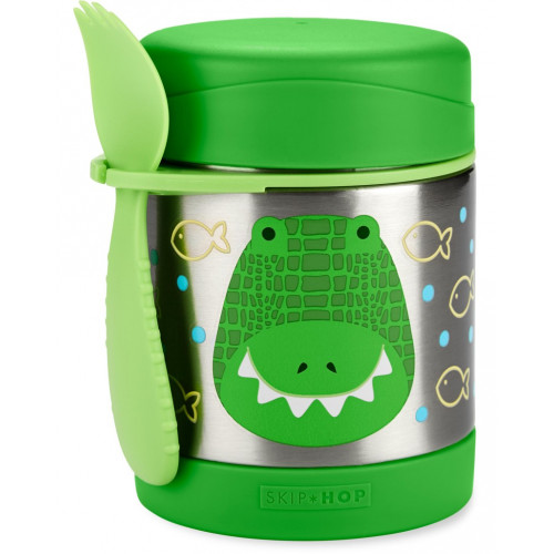 SKIP HOP Zoo Termoska na jedlo s lyžičko/vidličkou Krokodíl 325 ml, 3r+ SKIP HOP Zoo Termoska na jedlo s lyžičko/vidličkou Krokodíl 325 ml, 3r+