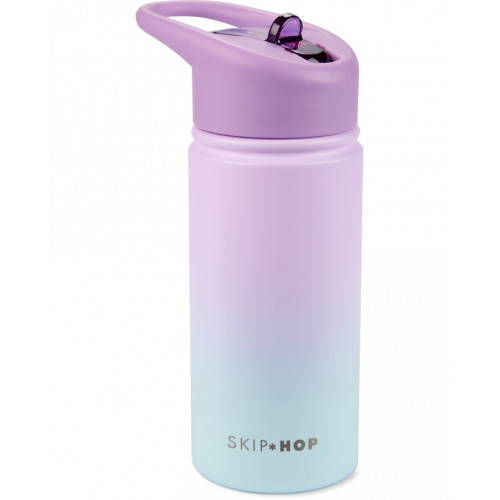 SKIP HOP Fľaša so slamkou nerezová Wander - ombré purple, 450ml SKIP HOP Fľaša so slamkou nerezová Wander - ombré purple, 450ml