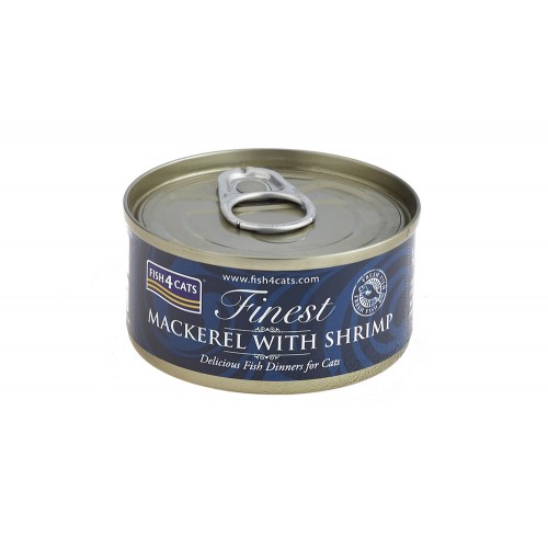 FISH4CATS Konzerva pre mačky Finest makrela s krevetami 70g