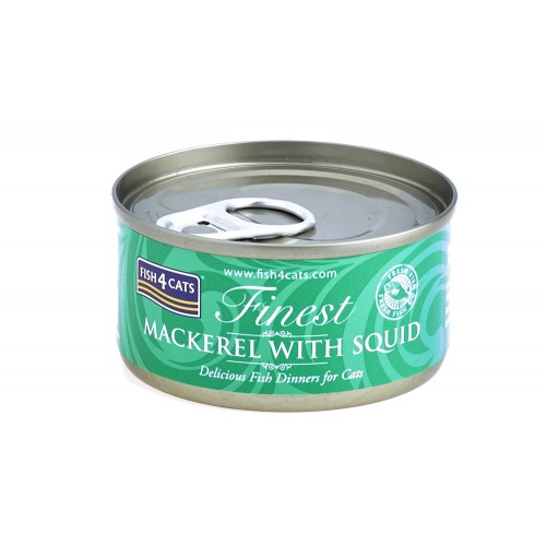 FISH4CATS Konzerva pre mačky Finest makrela s kalmárom 70 g