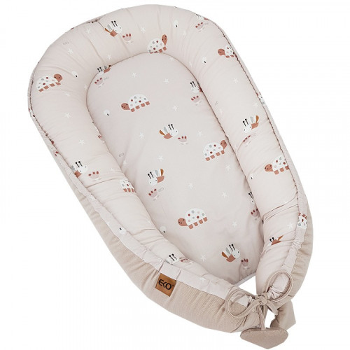 EKO Hniezdo pre bábätko VELVET Bees Beige 90x60 cm