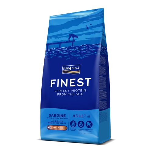 FISH4DOGS Granule malé pre dospelých psov Finest sardínka so sladkými zemiakmi 6kg, 1+