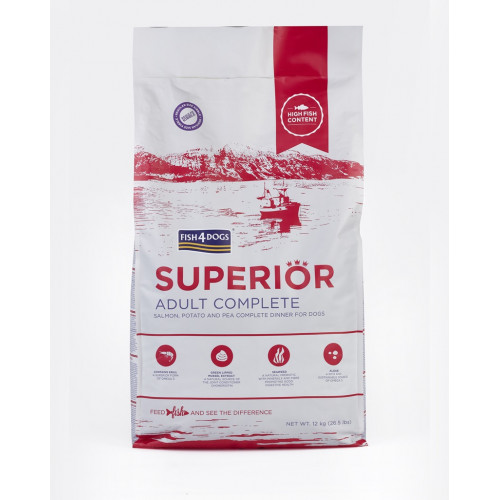 FISH4DOGS Granule veľké pre dospelých psov Superior losos so zemiakmi 12 kg