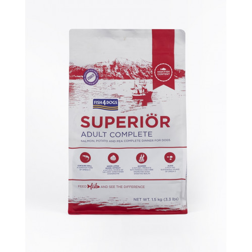 FISH4DOGS Granule veľké pre dospelých psov Superior losos so zemiakmi 1,5 kg