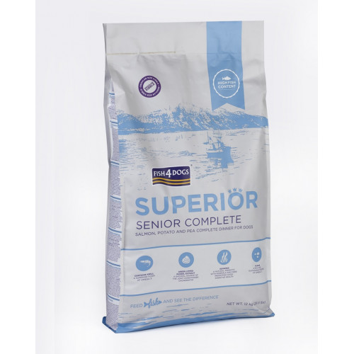 FISH4DOGS Granule veľké pre starších psov Superior losos so zemiakmi 12 kg