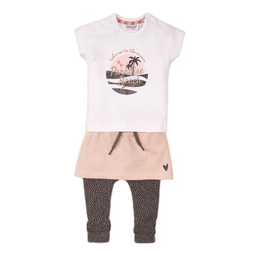 DIRKJE Set 3dielny so sukňou 68 White+Smokey Pink+Smokey Grey+aop DIRKJE Set 3dielny so sukňou 68 White+Smokey Pink+Smokey Grey+aop