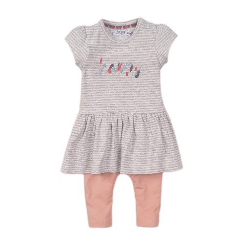 DIRKJE Set 2dielny šaty 80 Grey Melange+Dusty Pink DIRKJE Set 2dielny šaty 80 Grey Melange+Dusty Pink