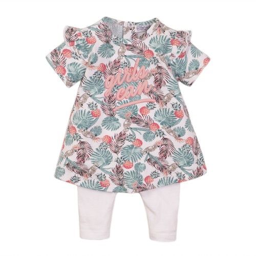 DIRKJE Set 2dielny šaty 68 White+Tropical Multicolor DIRKJE Set 2dielny šaty 68 White+Tropical Multicolor