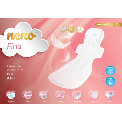NENO Vložky popôrodné ultra tenké Fina veľ. L 8ks NENO Vložky popôrodné ultra tenké Fina veľ. L 8ks