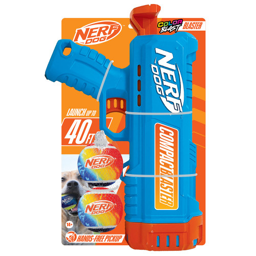 NERF DOG Darčeková sada – 30 cm kompaktný blaster a 2 ks tenisových loptičiek bez pískadla