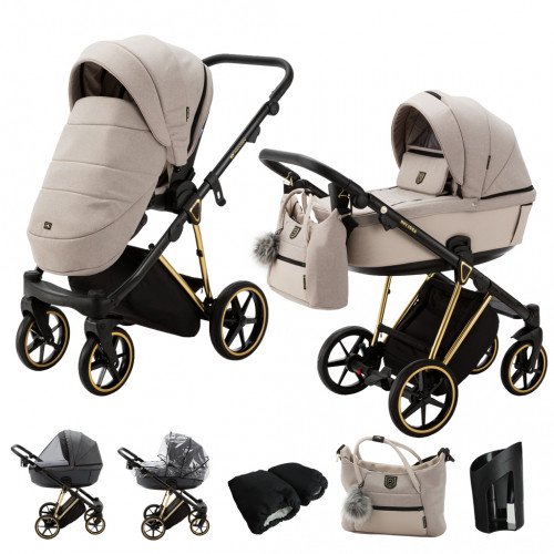 ADAMEX Kočík kombinovaný Belissa Special Edition Beige/Gold ADAMEX Kočík kombinovaný Belissa Special Edition Beige/Gold