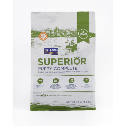 FISH4DOGS Granule malé pre šteniatka Superior losos so zemiakmi 1,5 kg