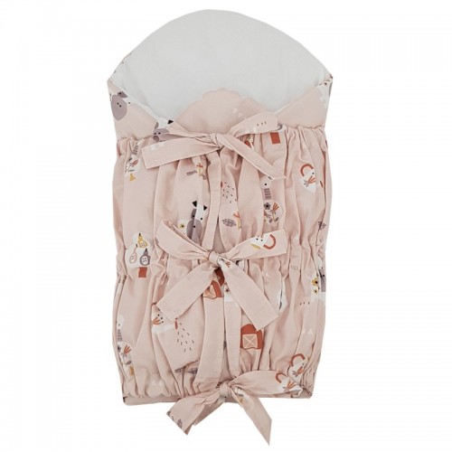 EKO Zavinovačka šnurovacia s kokosovou vyberateľnou vložkou My farm Powder pink 75x75 cm