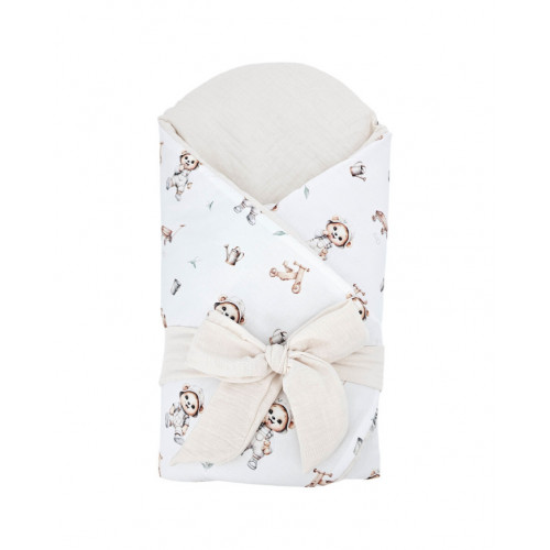 EKO Zavinovačka mušelínová s kokosovou vyberateľnou vložkou Gardener Bear 75x75cm