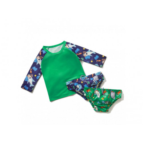 BAMBINO MIO Sada na plávanie 3ks (tričko + plavky 2ks), OEKO-TEX® Standard 100, Ocean, 9-12 kg 1-2r