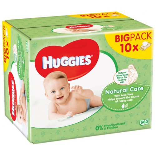 10x HUGGIES® Single Natural Care Obrúsky vlhčené 56 ks