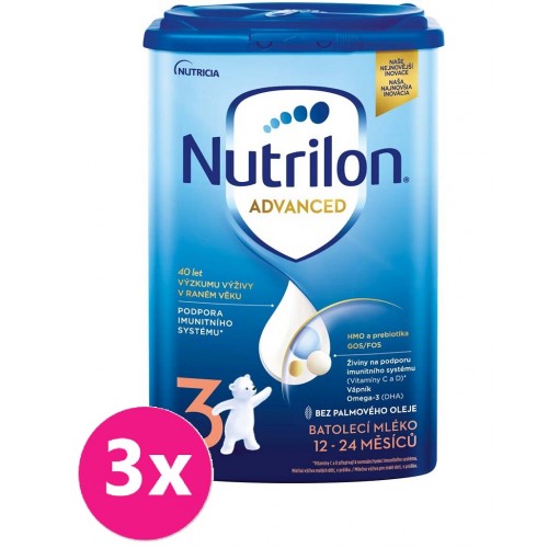 3x NUTRILON 3 Batolecí mléko 800 g, 12+