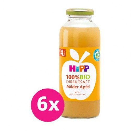 6x HiPP 100 % Bio Juice Jablečná šťáva