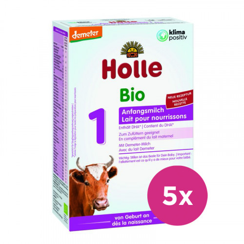 5x HOLLE Výživa bio kojenecká mliečna od 1. fľaštičky