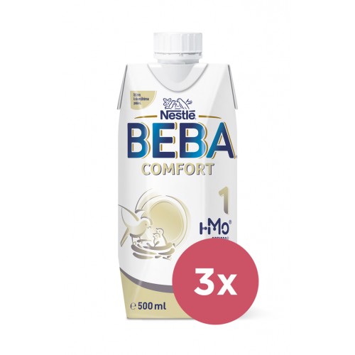 3x BEBA COMFORT 1 HM-O Tekutá 500ml - Počiatočné dojčenské mlieko