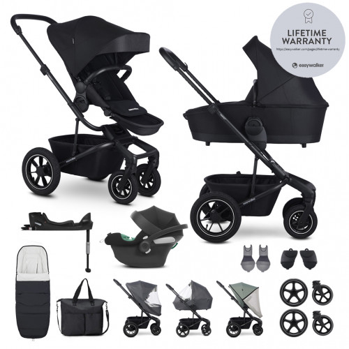 EASYWALKER Kočík kombinovaný Harvey⁵ Midnight Black XXL AIR + CYBEX Aton B2 i-Size + základňa EASYWALKER Kočík kombinovaný Harvey⁵ Midnight Black XXL AIR + CYBEX Aton B2 i-Size + základňa