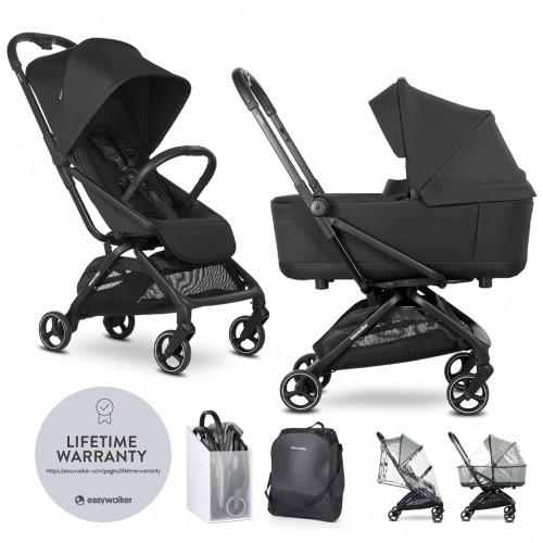 EASYWALKER Kočík kombinovaný Rockey S Pure Black EASYWALKER Kočík kombinovaný Rockey S Pure Black