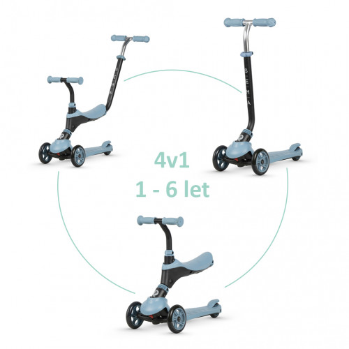 QPLAY Kolobežka / odrážadlo Sema Blue, vek 1 - 6 rokov, do 50 kg QPLAY Kolobežka / odrážadlo Sema Blue, vek 1 - 6 rokov, do 50 kg