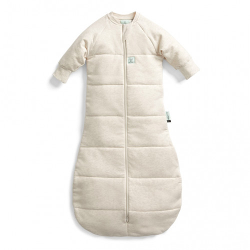 ERGOPOUCH Vak na spanie s rukávmi organická bavlna Jersey Oatmeal Marle 8-24 m, 8-14 kg, 3,5 tog